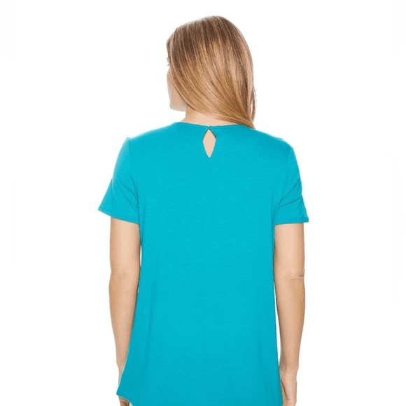 Michael Kors teal short sleeve top size Small petite - Picture 6 of 6